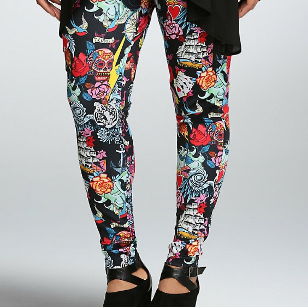 Torrid Size 2 Tattoo Print Leggings